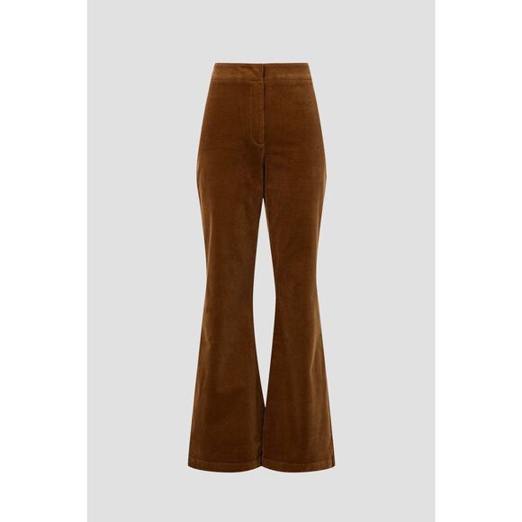 Adam Lippes Brown Retro 70s Corduroy Flare Leg High Rise Pants Size 16 - Picture 4 of 13